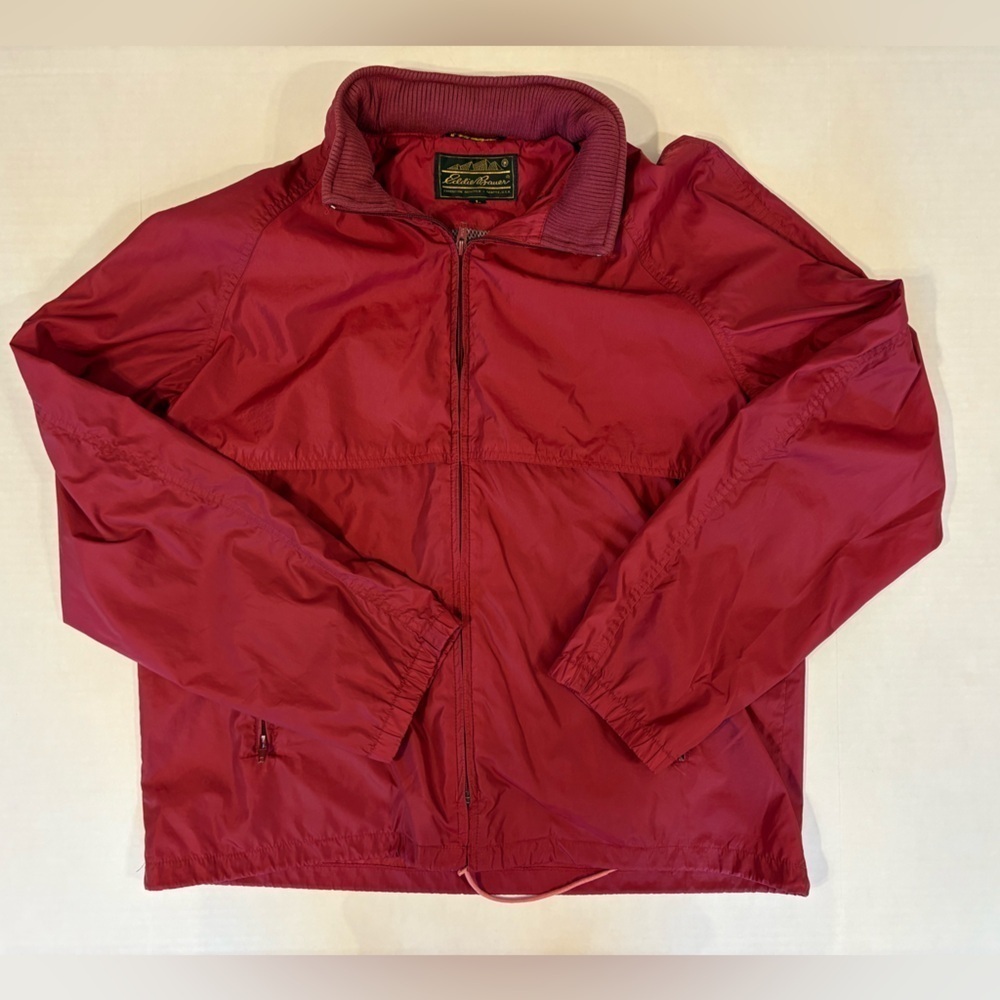 Eddie Bauer vintage black label red lightweight windbreaker jacket size large